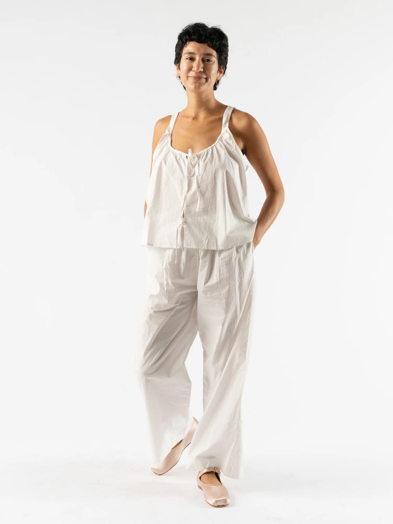 Deiji Studios The Original Cotton Bind Top With Tie Front Closure Organic Poplin — image 4 of 8